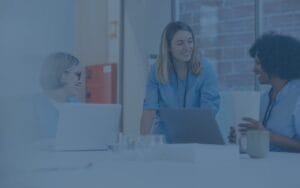 Healthcare team members talking