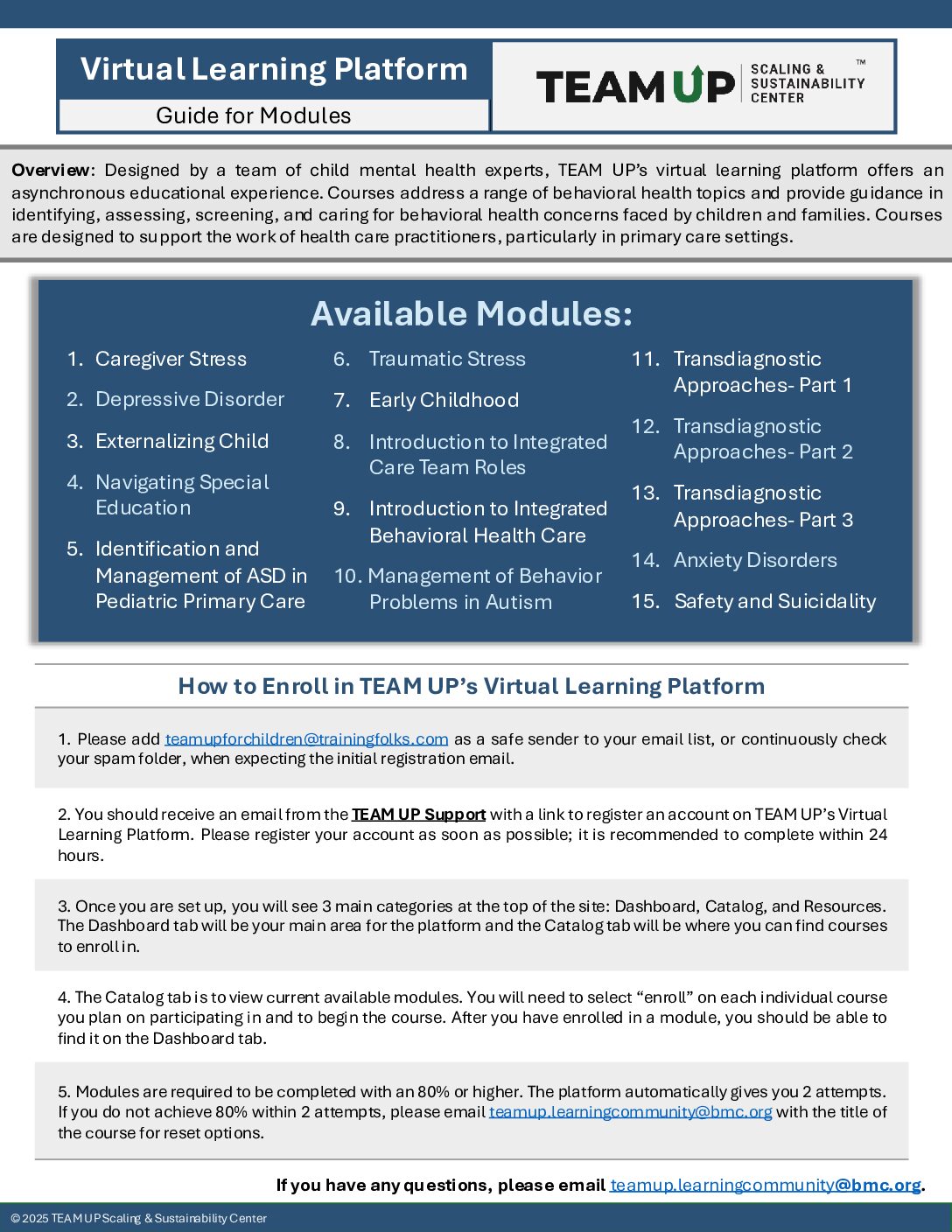 TEAM UP Virtual Learning Platform Guide